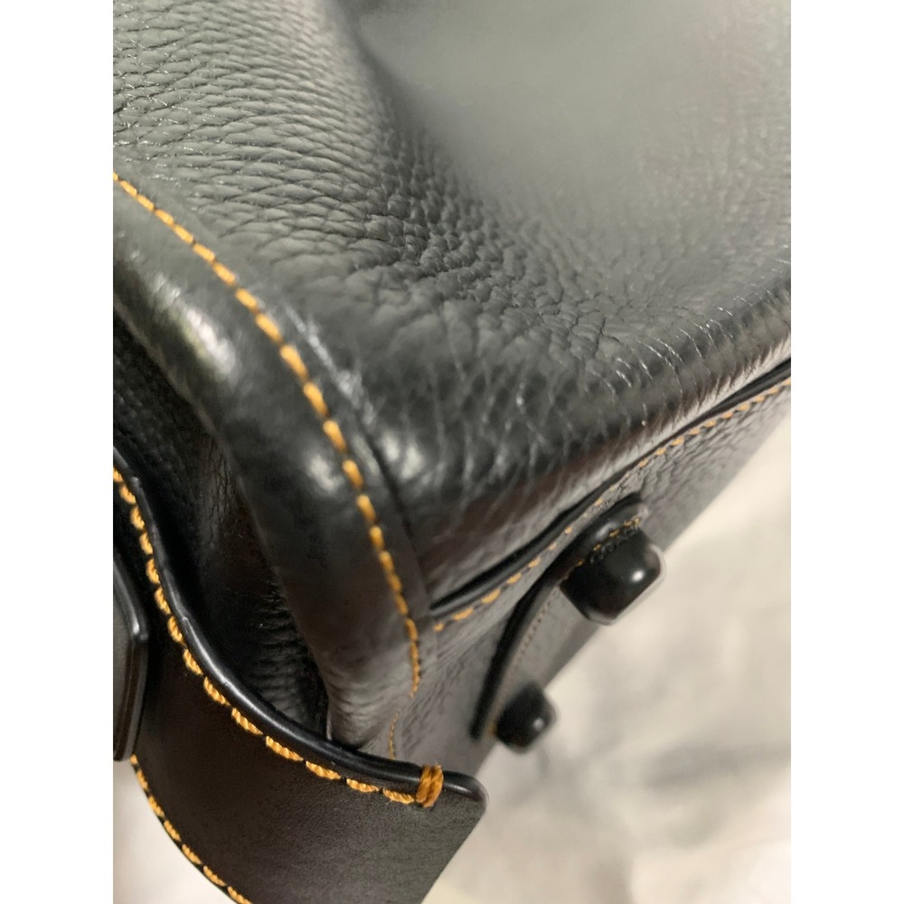 Coach Rogue 31 Black Glovetanned Pebble Leather Tea Rose Floral Satchel Bag - Picture 14 of 16